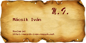 Mácsik Iván névjegykártya